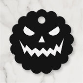 Halloween Scary Spooky Jack O Lantern Pumpkin Face Bedankjes Labels (Voorkant)