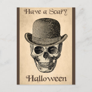 Halloween Scary Spooky Skelet Skull  Briefkaart