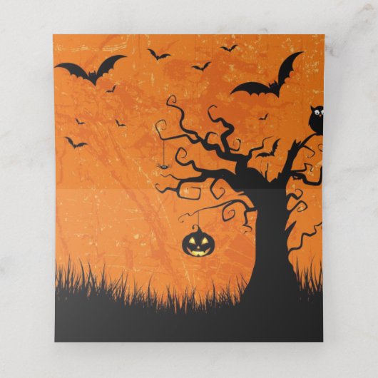 Halloween Scary Tree Personaliseer Namen Datum (Binnenkant ongevouwen)