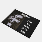 HALLOWEEN SCARY WITCH WELCOME sign Deurmat (Schuin)
