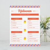 Halloween Scavenger Hunt Checklist Feestdagenkaart (Staand voorkant)