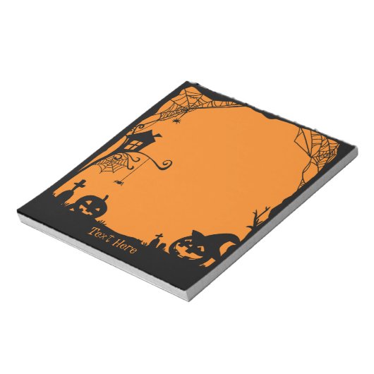 Halloween Scene Black Oranje Post-it Notes Notitieblok (Gedraaid)
