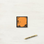 Halloween Scene Black Sinaasappel Post-it® Notes (Op bureau)