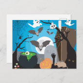 Halloween Scene Briefkaart (Voorkant / Achterkant)