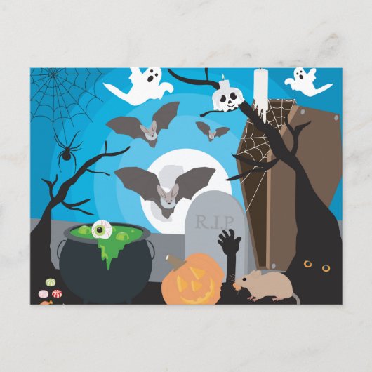 Halloween Scene Briefkaart (Voorkant)