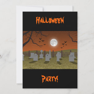 Halloween: Scène de cimetière : Carte d'invitation