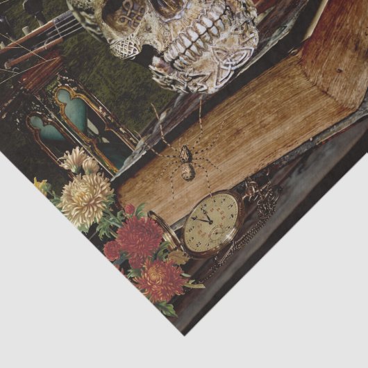 Halloween Scene Decoupage Skull Ephemera Tissuepapier (Detail)