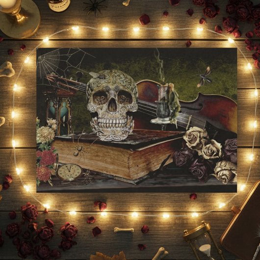  Halloween Scene Decoupage Skull Ephemera Tissuepapier