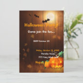 Halloween Scene Invitation Kaart (Staand voorkant)