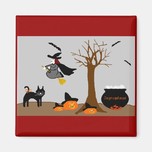 Halloween scène magneet (Voorkant)