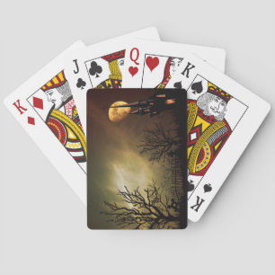 Halloween Scene met mystiek Castle Pokerkaarten