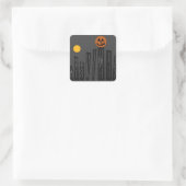 Halloween scène op vierkante stickers. sticker (Tas)