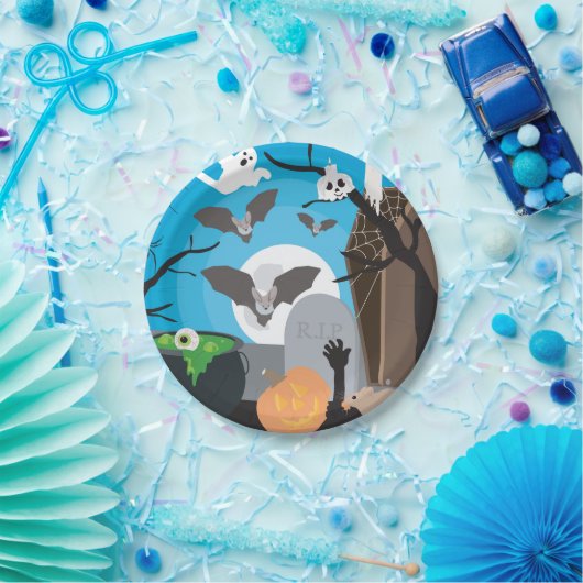 Halloween Scene Papieren Bordje (Feest)