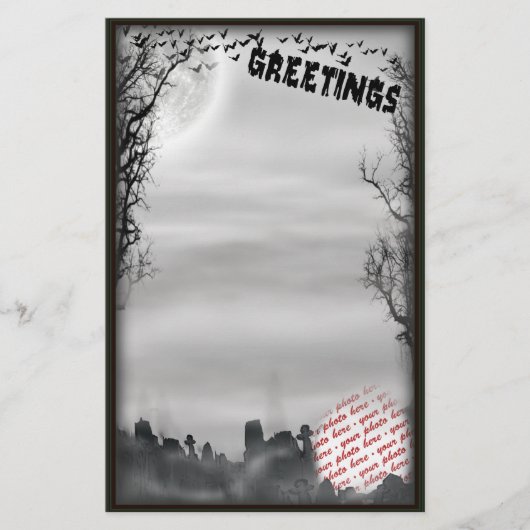 Halloween Scene Photo Lijst Briefpapier (Voorkant)