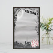 Halloween Scene Photo Lijst Briefpapier (Staand voorkant)