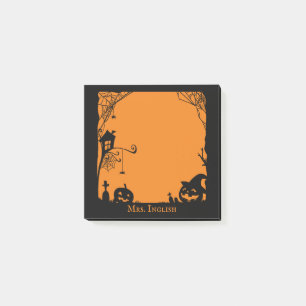 Halloween Scene Pompoenen en Spiderwebs Post-it® Notes