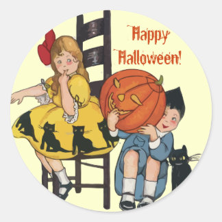 Halloween Scene Ronde Sticker
