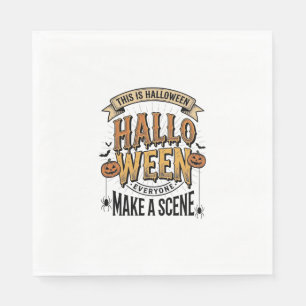 Halloween Scène Shirt Vintage Gravure Pompoen Ontw Servet
