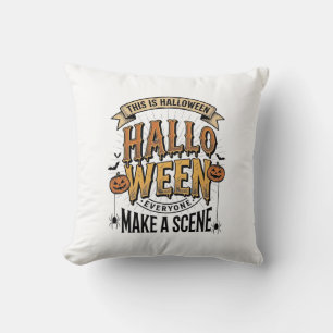 Halloween Scene T-shirt Vintage Gravure Pompoen On Kussen
