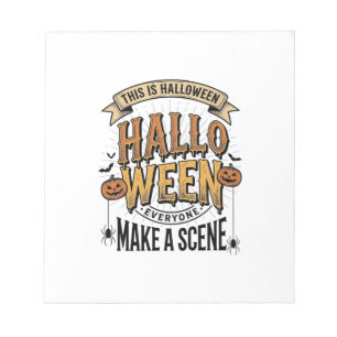 Halloween Scene T-shirt Vintage Gravure Pompoen On Notitieblok