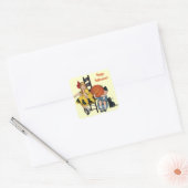 Halloween Scene Vierkante Sticker (Envelop)
