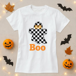 Halloween Schachbrett Geest Boo T-shirt
