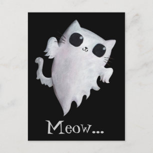 Halloween schattig spookkat briefkaart