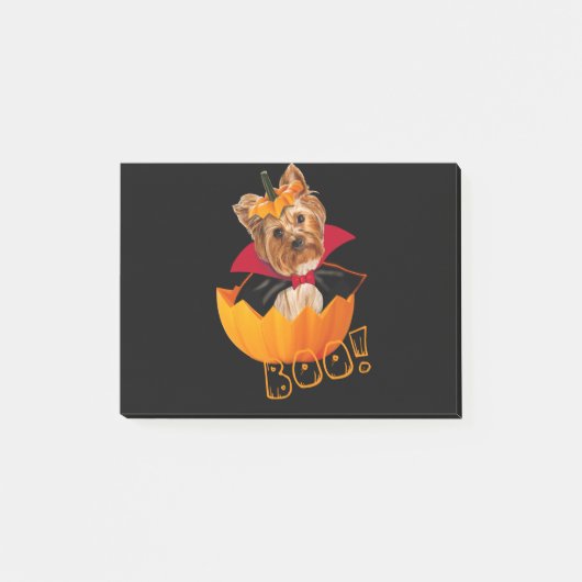 Halloween schattig Yorkshire terrier hond pompoen Post-it® Notes (Voorkant)