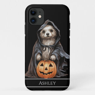 Halloween Schattige Dog Ghost gepersonaliseerd iPhone 11 Hoesje