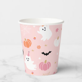 Halloween Schattige Dusty Pink Ghost Papieren Bekers