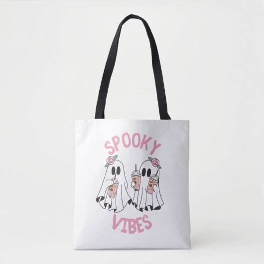 Halloween schattige geesten griezelige vibes draagtas (Voorkant)