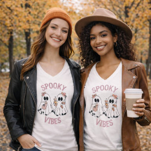 Halloween schattige geesten griezelige vibes t-shirt