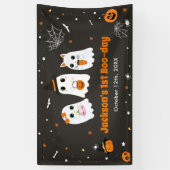 Halloween Schattige Ghost 1st Birthday Spooktacula Spandoek (Verticaal)