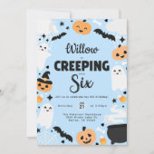 Halloween Schattige Ghost 6e Verjaardagsfeest Kaart (Voorkant)