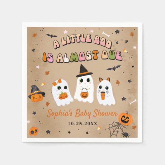 Halloween Schattige Ghost Baby shower Servet (Voorkant)