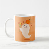 Halloween Schattige Ghost & Flowers Koffiemok (Links)