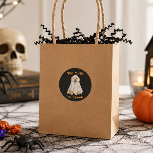 Halloween Schattige Goud Retriever Hond Geest Ronde Sticker