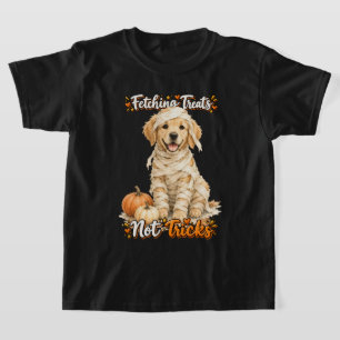 Halloween Schattige Goud Retriever Mummie Trucs T-shirt