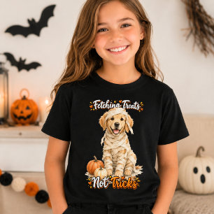 Halloween Schattige Goud Retriever Mummie Trucs T-shirt