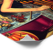  Halloween Schattige Heks Pinup Poster (Hoek)