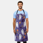 Halloween Schattige modern spook zwart kattenpatro Schort (Gedragen)