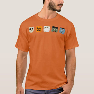 Halloween schattige monstergezichten voor kinderen t-shirt