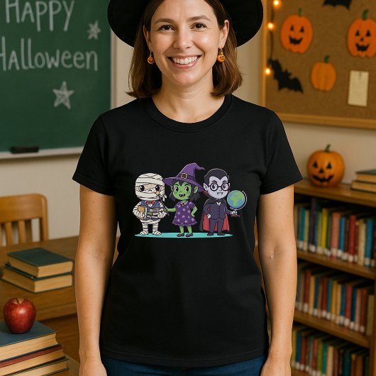 Halloween Schattige Mummy, Witch & Vampire T-shirt