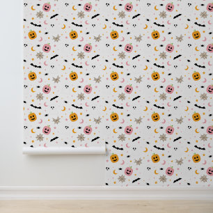 Halloween Schattige Pattern Bat Pumpkin Ghost Spoo Behang