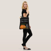 Halloween Schattige pompoen zwart cat modern Draagtas (Op model)