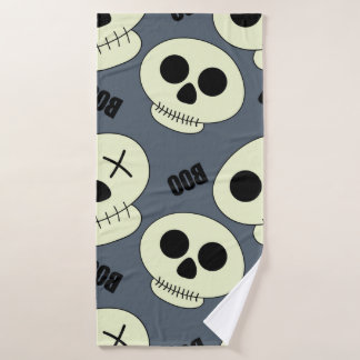 Halloween schattige schedel met boe kinderloze naa badhanddoek