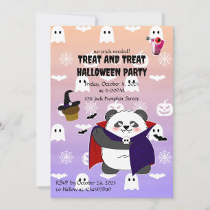 Halloween Schattigee Baby Panda Dracula Vampire Kaart