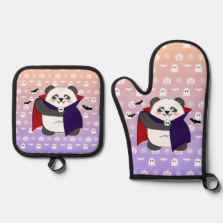 Halloween Schattigee Baby Panda Dracula Vampire Ovenwant & Pannenlap Set