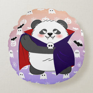 Halloween Schattigee Baby Panda Dracula Vampire Rond Kussen