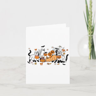 Halloween Schattigee Black Cats Ghost Kostuum Vrou Kaart